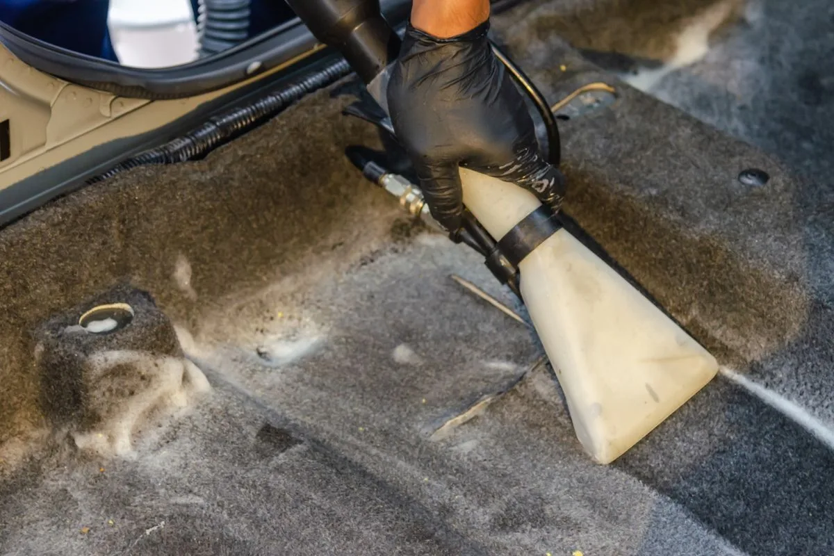 Deep cleaning of the car interior with a vacuum cleaner